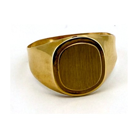 Anillo anillo sello ovalado de oro 18k talla 23